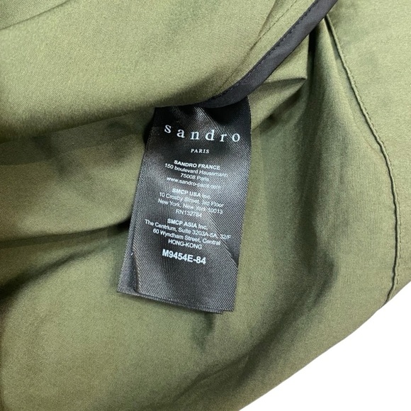 Sandro Utility Jacket Army Green Embroidered Size Small - Picture 10 of 11